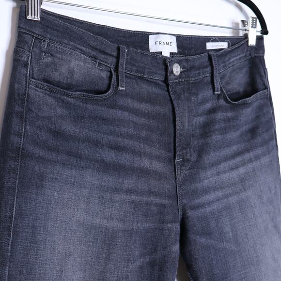FRAME Le High Straight Leg Jeans Black Oak Ankle Straight Leg Denim Women's 28 - Picture 6 of 12